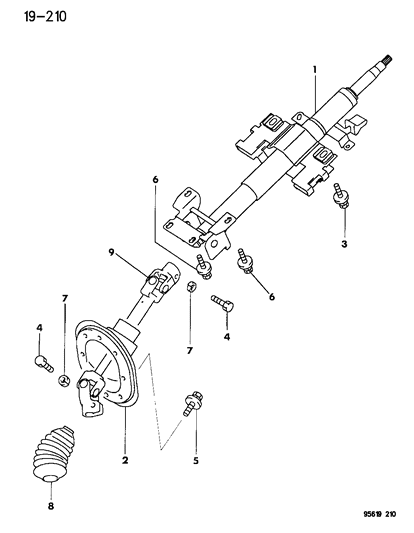 1995 Chrysler Sebring Column, Steering Diagram