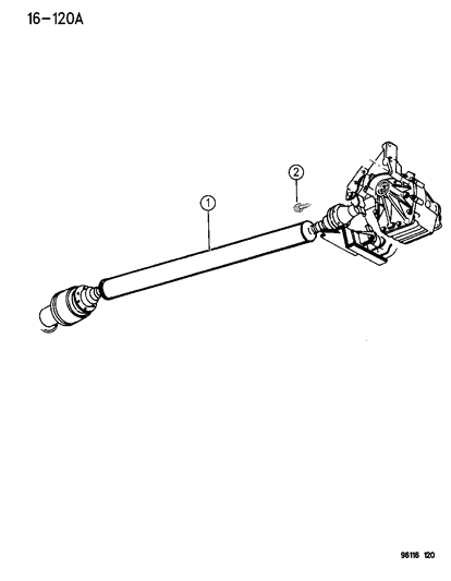 1996 Chrysler Town & Country Propeller Shaft Diagram