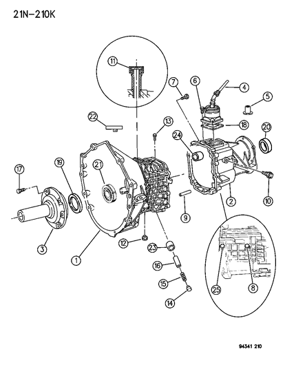 1995 Dodge Ram 1500 Case & Extension Diagram 1