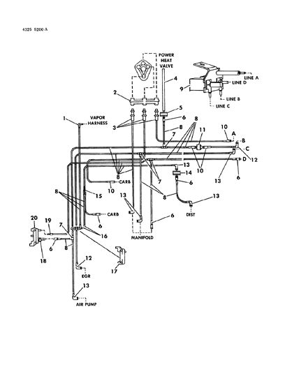 1985 Dodge W150 EGR Hose Harness Diagram 13