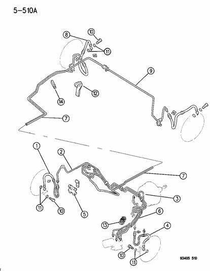 1993 Dodge Intrepid Lines & Hoses, Brake (Proportioning, Valve) Diagram