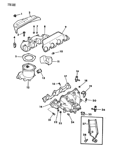 1985 Chrysler Executive Limousine Manifold - Intake & Exhaust Diagram