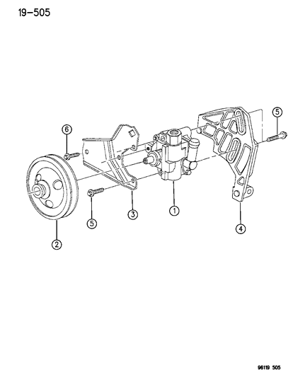 1996 Dodge Neon Power Steering Pump Diagram for R4626897