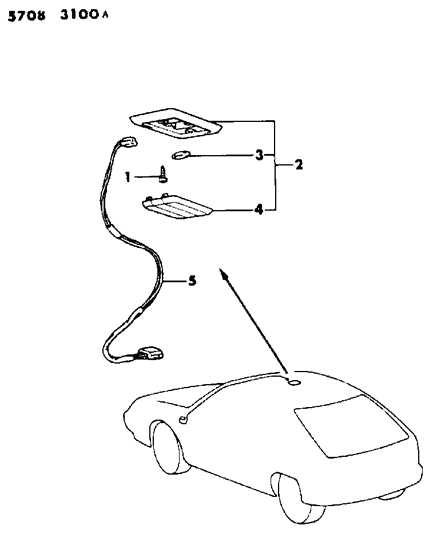 1985 Dodge Colt Lamps - Cargo-Dome-Courtesy Diagram