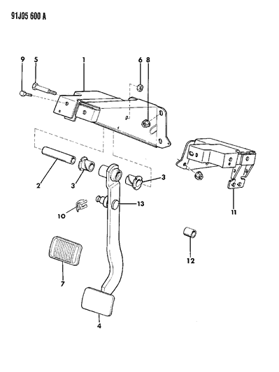 1993 Jeep Grand Cherokee Bolt HEXAGON Head Diagram for 6100206