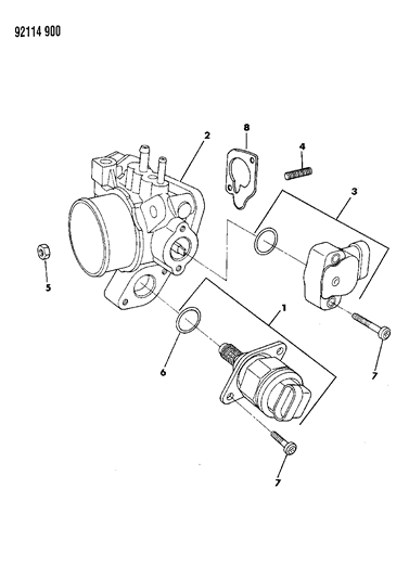 1992 Chrysler New Yorker Salon Throttle Body Diagram 2
