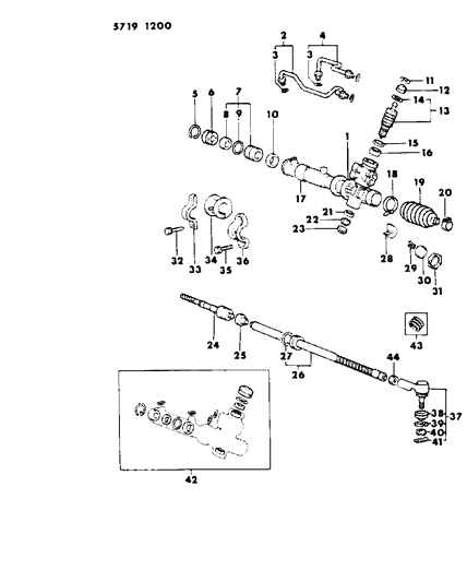 1985 Dodge Colt Gear - Power Steering Diagram