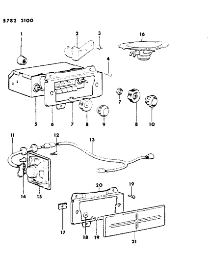 1985 Dodge Ram 50 Radio & Speakers Diagram