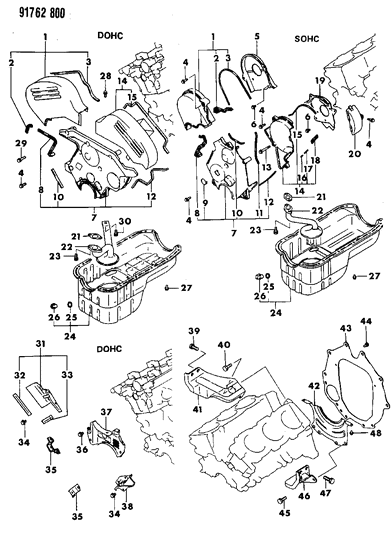 1991 Dodge Stealth Cover-Timing Belt Diagram for MD104017