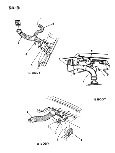 1988 Dodge W250 Fresh Air Intake System Diagram