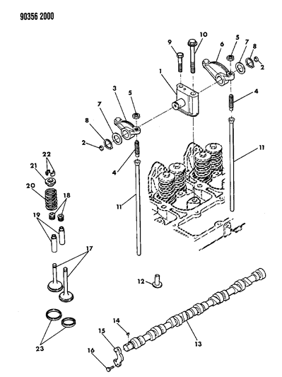 1990 Dodge D350 Camshaft & Valves Diagram 2