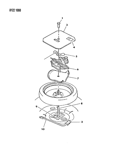 1988 Dodge Omni Jack & Spare Tire Stowage Diagram