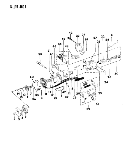 1989 Jeep Wrangler Housing - Steering Column Upper Diagram 1