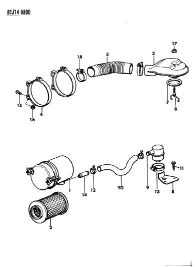 1985 Jeep J20 Air Cleaner Diagram 3