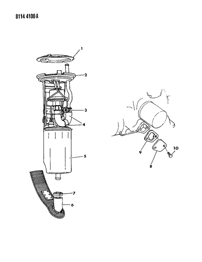 1988 Chrysler LeBaron Base Fuel Pump Diagram 2
