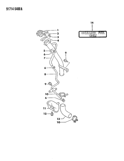 1991 Dodge Stealth Fuel Tank Filler Tube Diagram