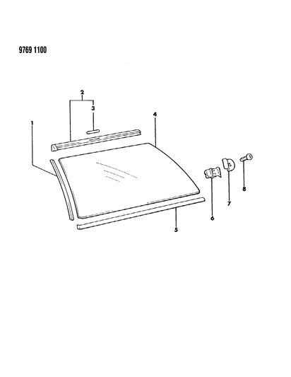 1989 Dodge Colt Quarter Window Glass Diagram
