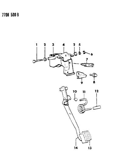 1987 Chrysler Conquest Clutch Pedal Diagram