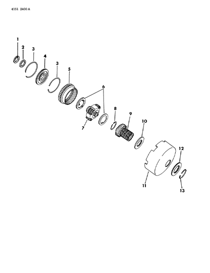 1984 Chrysler Executive Sedan Gear, Front Annulus And Sun Diagram