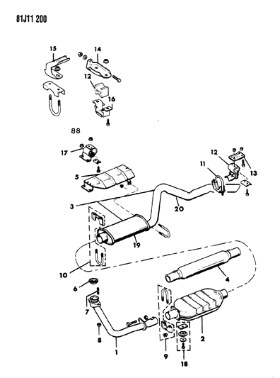 1984 Jeep Wrangler Exhaust System Diagram 1