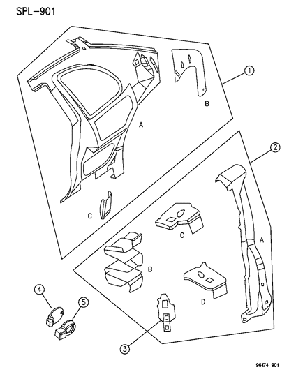 1996 Dodge Neon Quarter Panel Diagram 1