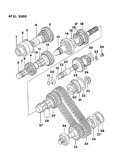 1984 Dodge Ram 50 Power Train Transfer Case Diagram