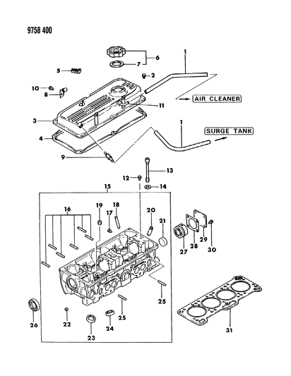 1989 Dodge Colt Cylinder Head Diagram 1