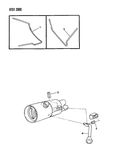 1988 Chrysler Town & Country Lever - Column Shift & Indicator Diagram