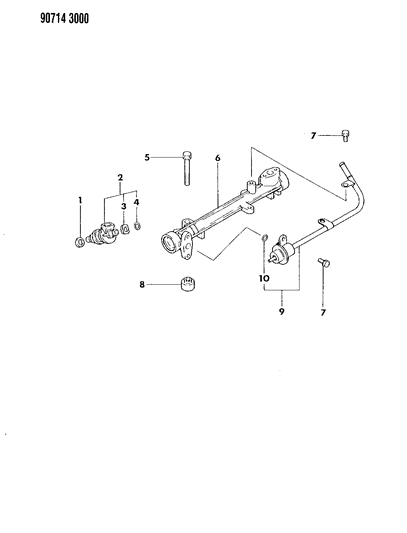 1990 Dodge Ram 50 Fuel Rail & Related Parts Diagram 1