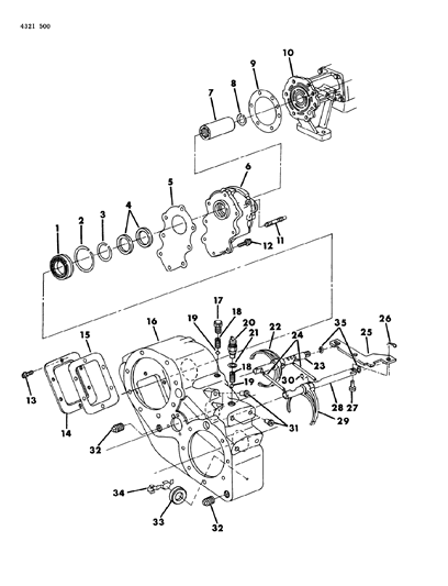 1985 Dodge D350 Case, Transfer & Related Parts Diagram