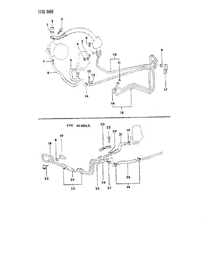 1987 Dodge Colt Hose & Attaching Parts - Power Steering Diagram