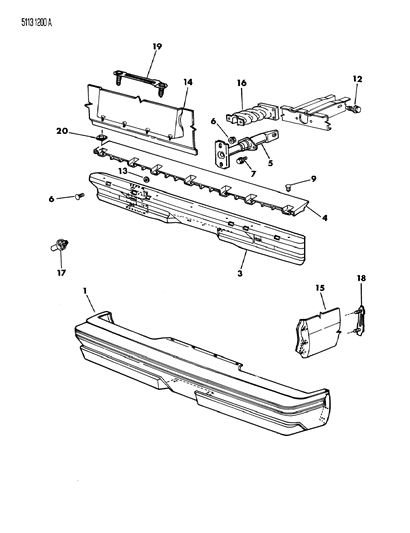 1985 Dodge Charger Fascia, Bumper Rear Diagram