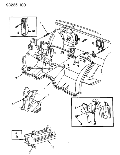 1993 Chrysler LeBaron Panel-COWL Side Trim-Lt Diagram for ES03KD5