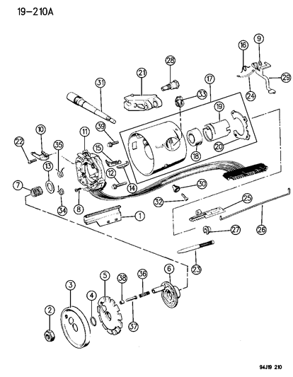 1995 Jeep Wrangler Housing - Steering Column Upper Diagram 2