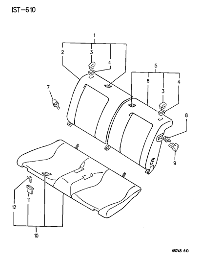 1995 Dodge Stealth Seat - Rear Diagram