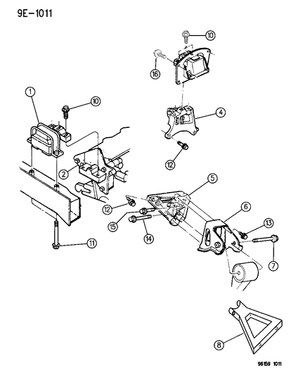 1996 Chrysler Sebring Convertible Engine Mounts Diagram 2