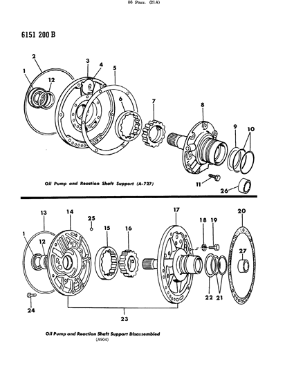 1986 Chrysler Fifth Avenue Oil Pump With Reaction Shaft Diagram