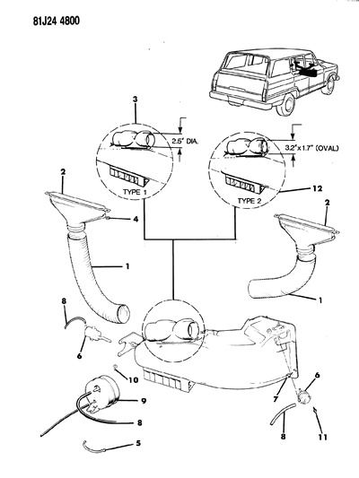 1984 Jeep Grand Wagoneer Air Distribution Ducts Diagram 1