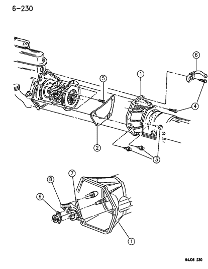 1995 Jeep Cherokee Housing & Pan, Clutch Diagram 2