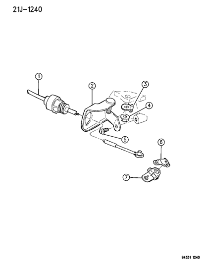 1996 Dodge Ram Wagon Controls , Gearshift , Lower Diagram 3