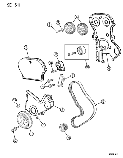 1995 Chrysler Cirrus Timing Belt & Cover Diagram 2