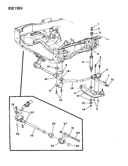 1989 Dodge Diplomat Suspension - Front Diagram