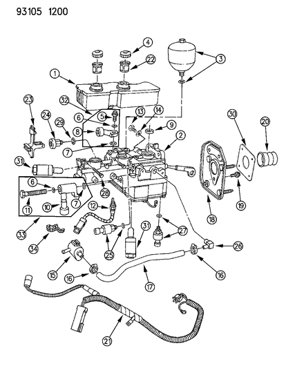1993 Chrysler New Yorker Salon Master Cylinder Diagram 2