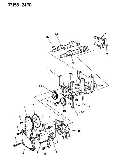 1993 Chrysler LeBaron GTC Balance Shafts Diagram
