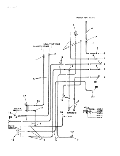 1985 Dodge D350 EGR Hose Harness Diagram 12