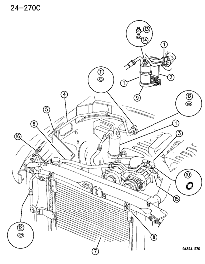 1996 Dodge Ram 3500 Line Assembly-A/C DISCH V6 Diagram for 55036218