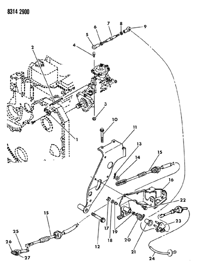 1989 Dodge W150 Throttle Control Diagram 4