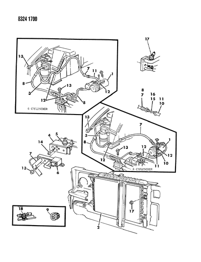 1989 Dodge Ram Wagon Plumbing - A/C & Heater Diagram