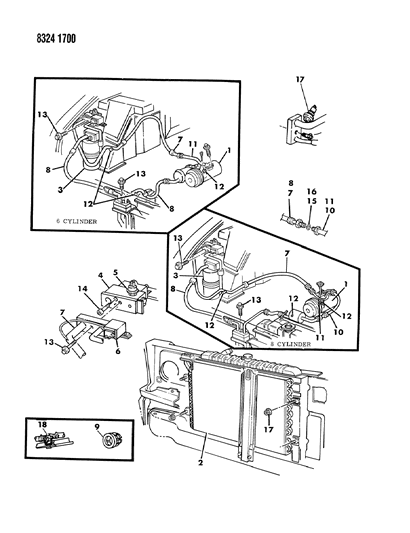 1988 Dodge Ram Van Plumbing - A/C & Heater Diagram