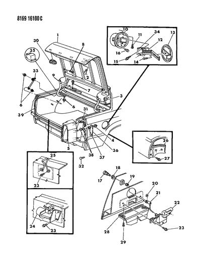 1988 Dodge Dynasty Deck Lid Diagram